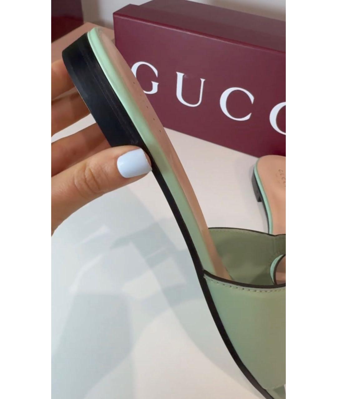GUCCI Кожаные шлепанцы, фото 2
