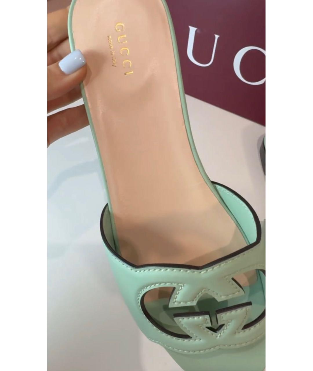 GUCCI Кожаные шлепанцы, фото 4