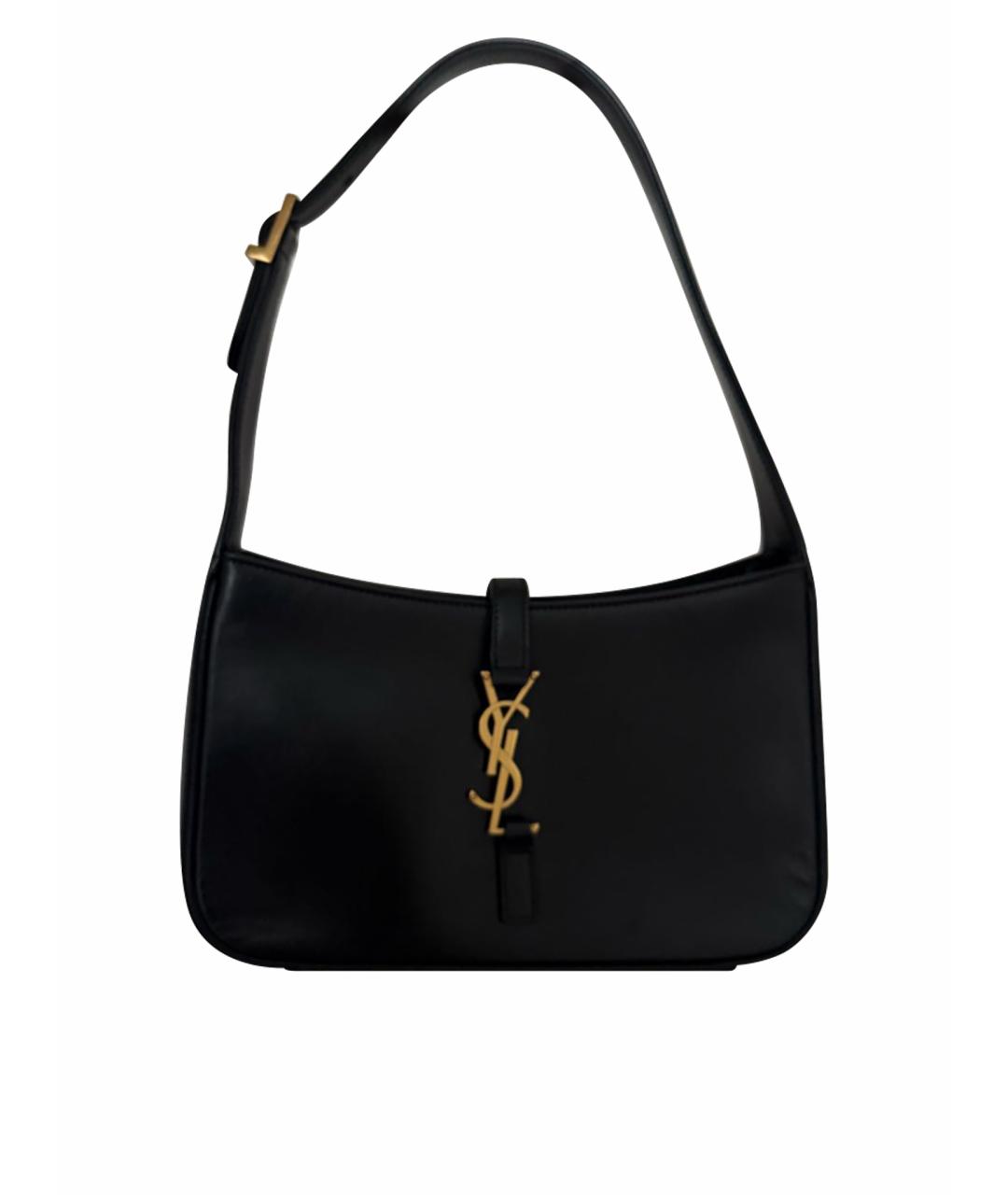 SAINT LAURENT Черная кожаная сумка с короткими ручками, фото 1