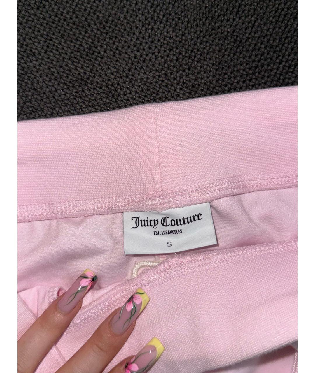 JUICY COUTURE Розовый велюровый костюм с брюками, фото 4