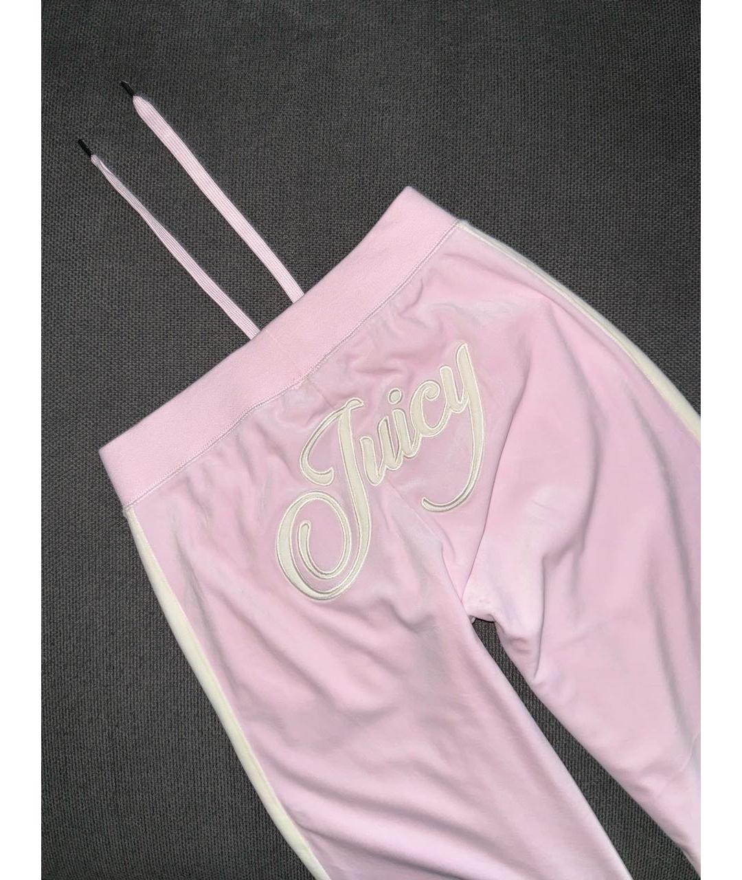 JUICY COUTURE Розовый велюровый костюм с брюками, фото 6