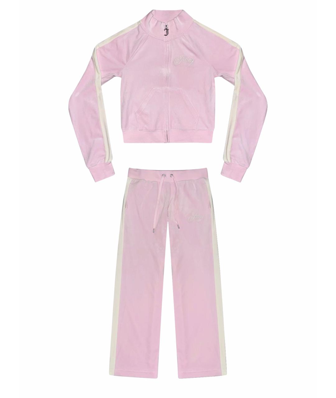 JUICY COUTURE Розовый велюровый костюм с брюками, фото 1