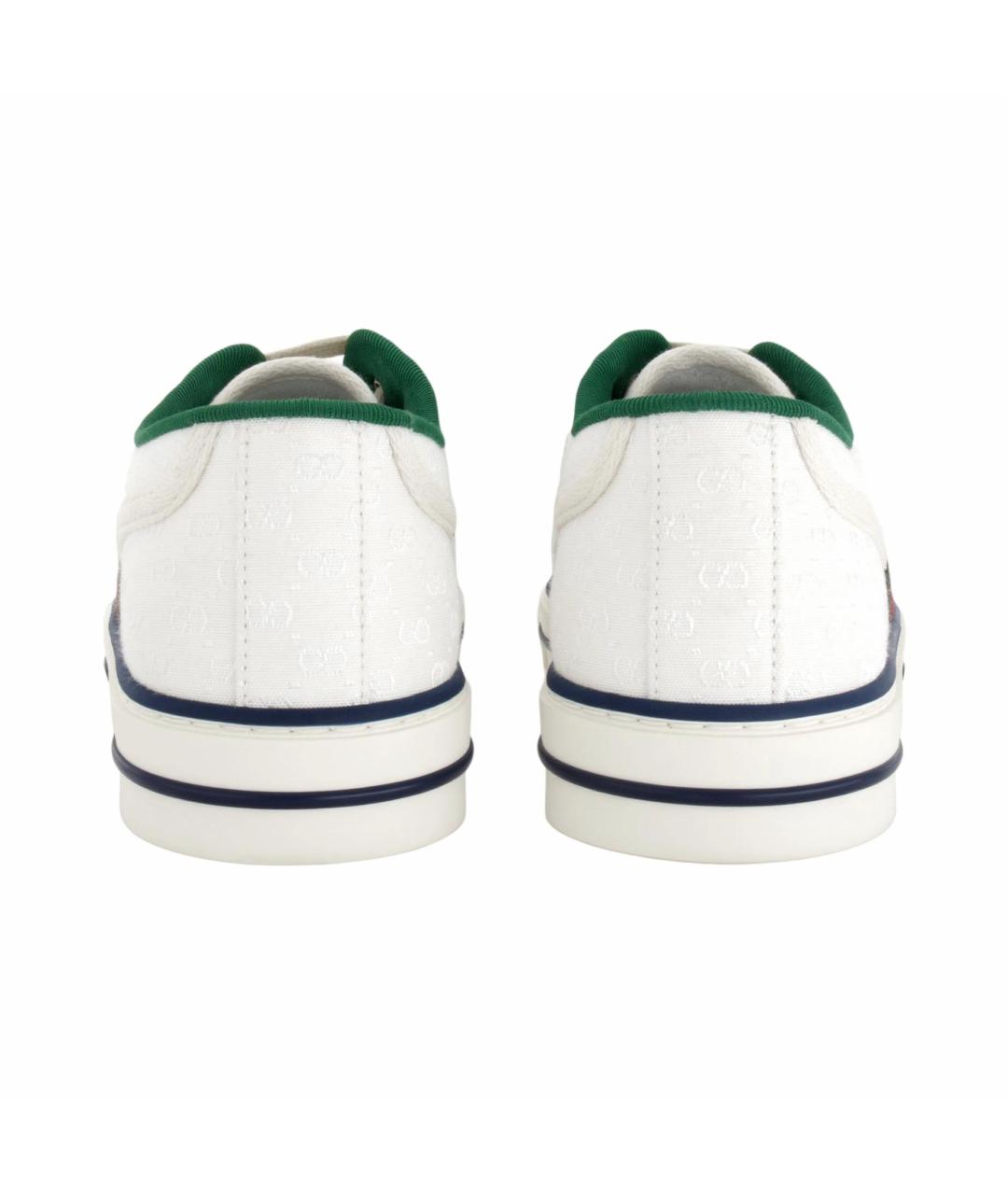 GUCCI Белые текстильные низкие кроссовки / кеды, фото 5