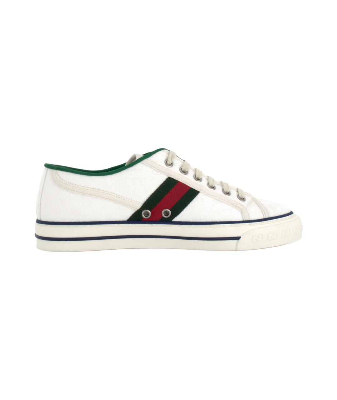 GUCCI Белые текстильные низкие кроссовки / кеды, фото 1