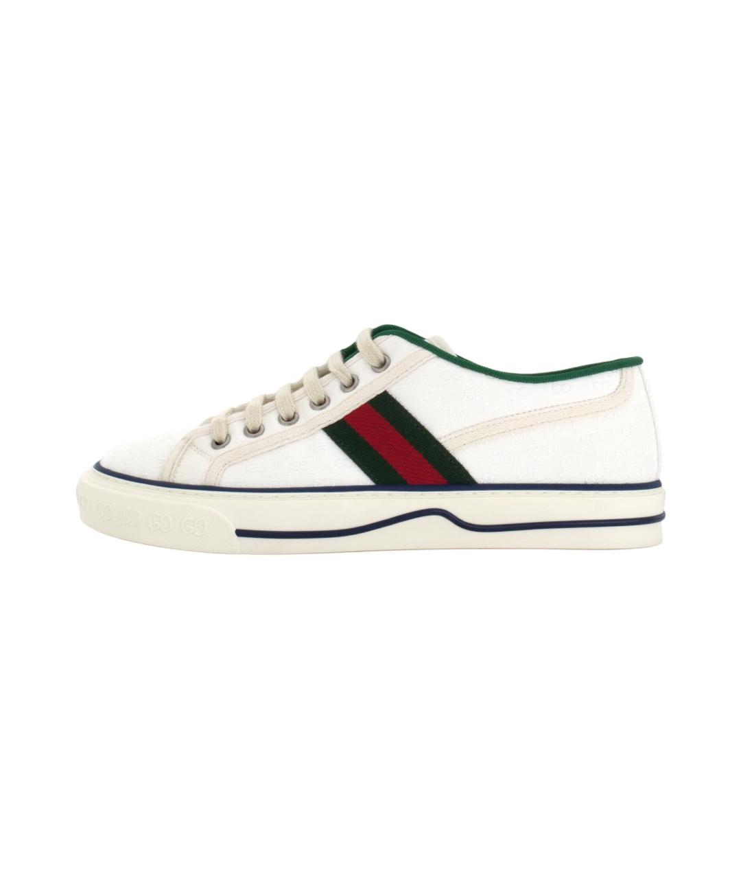 GUCCI Белые текстильные низкие кроссовки / кеды, фото 2