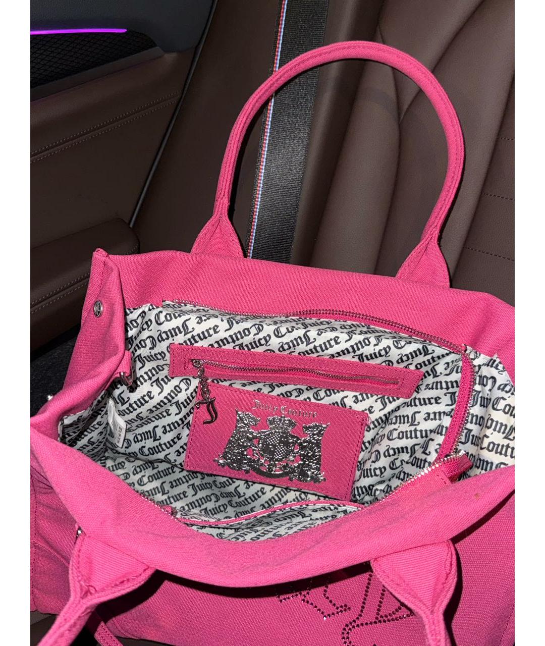 JUICY COUTURE Розовая сумка тоут, фото 4