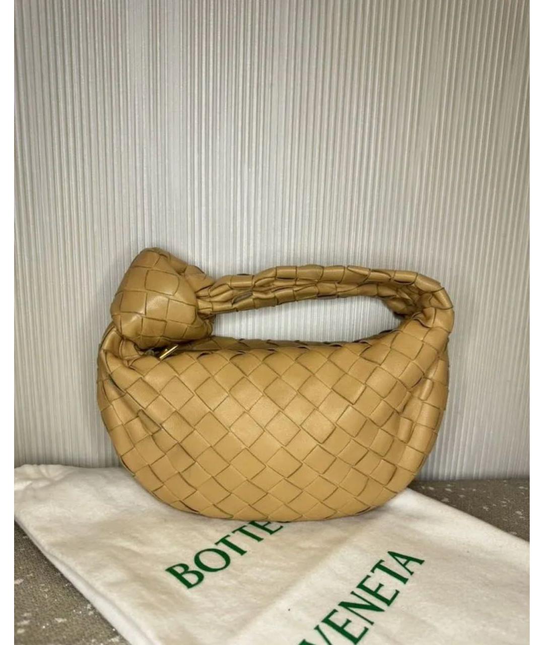 BOTTEGA VENETA Бежевая кожаная сумка с короткими ручками, фото 7