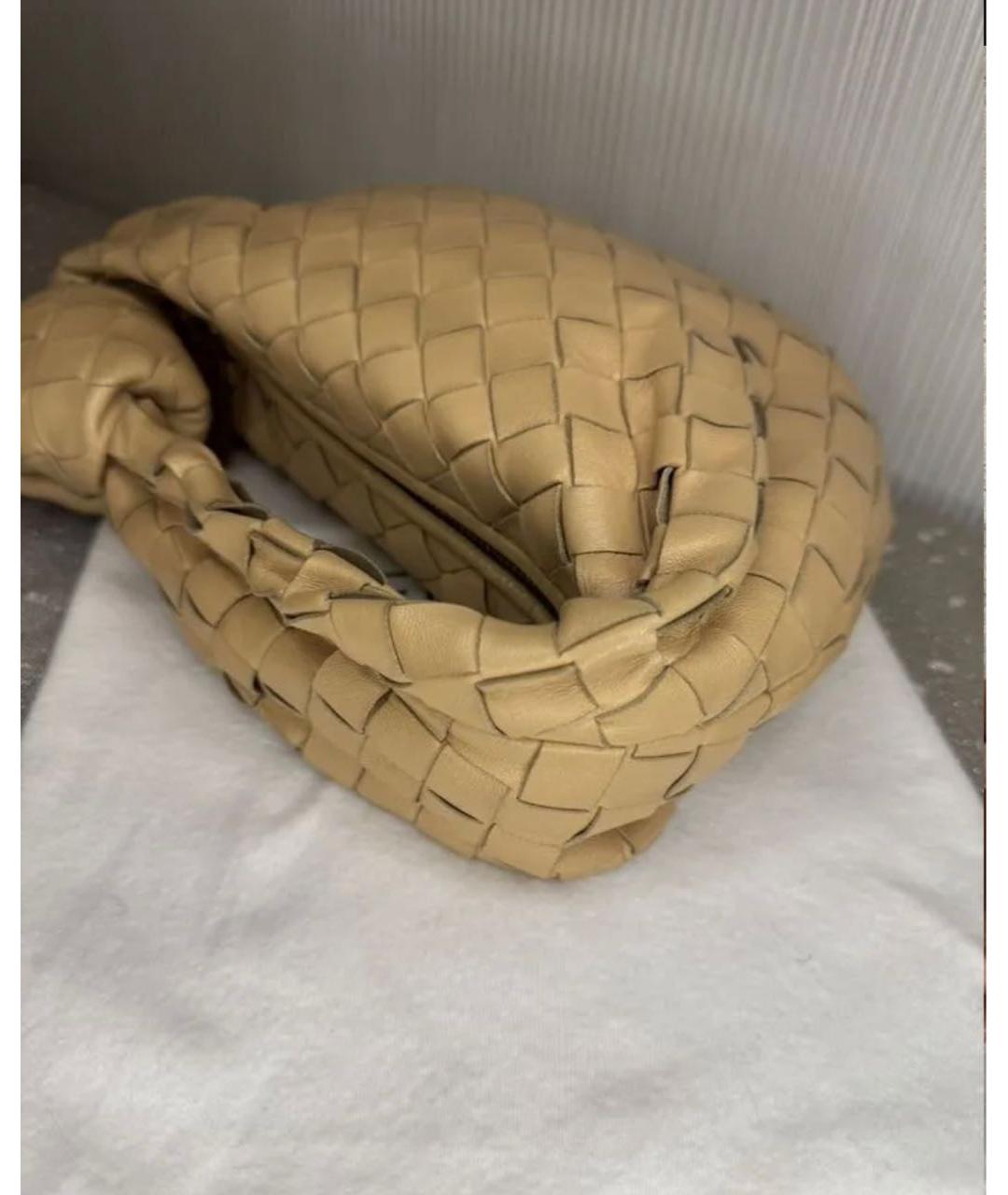 BOTTEGA VENETA Бежевая кожаная сумка с короткими ручками, фото 5