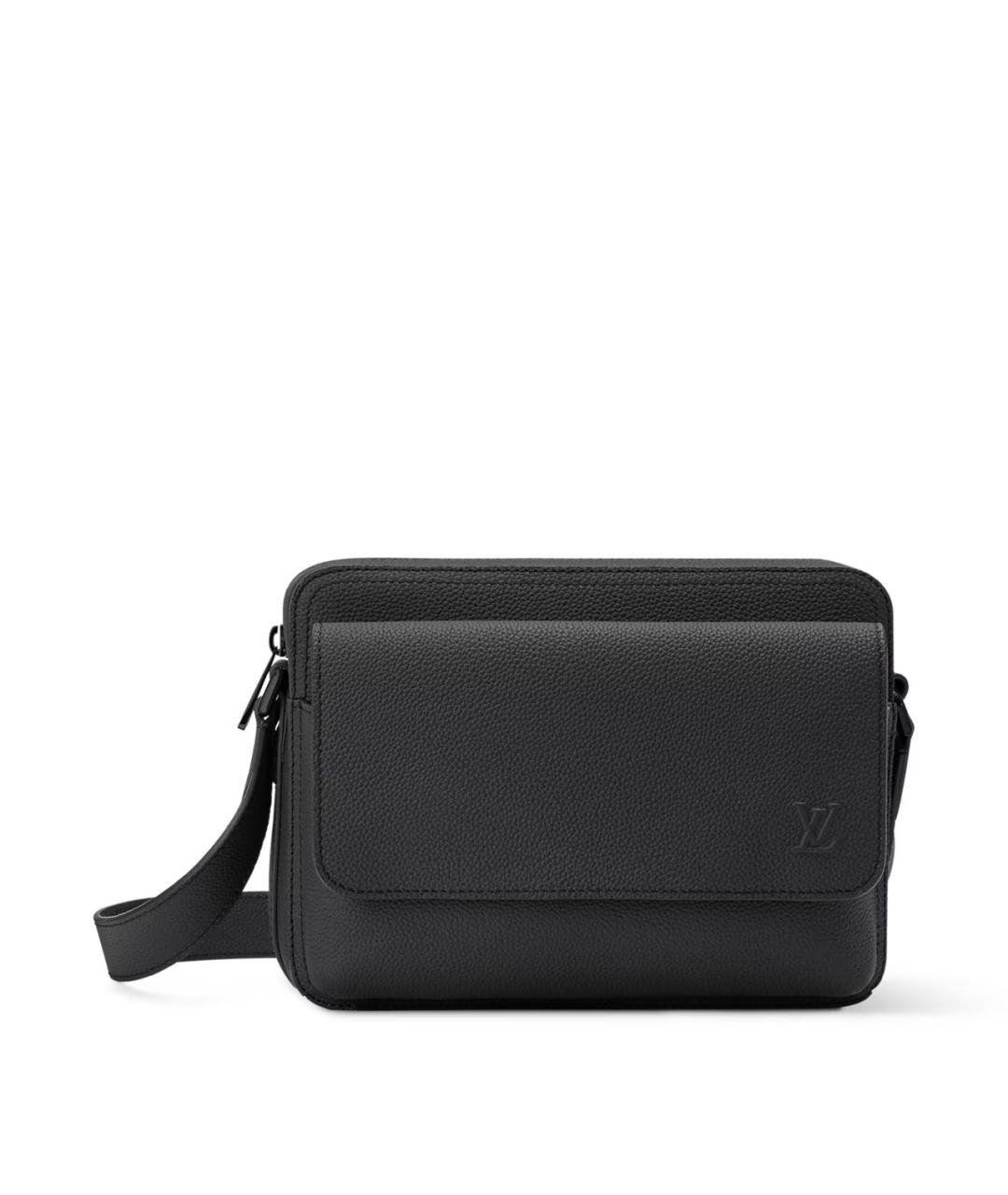 LOUIS VUITTON Черная кожаная сумка на плечо, фото 5
