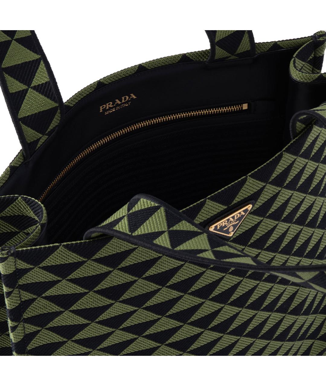 PRADA Зеленая тканевая сумка на плечо, фото 5