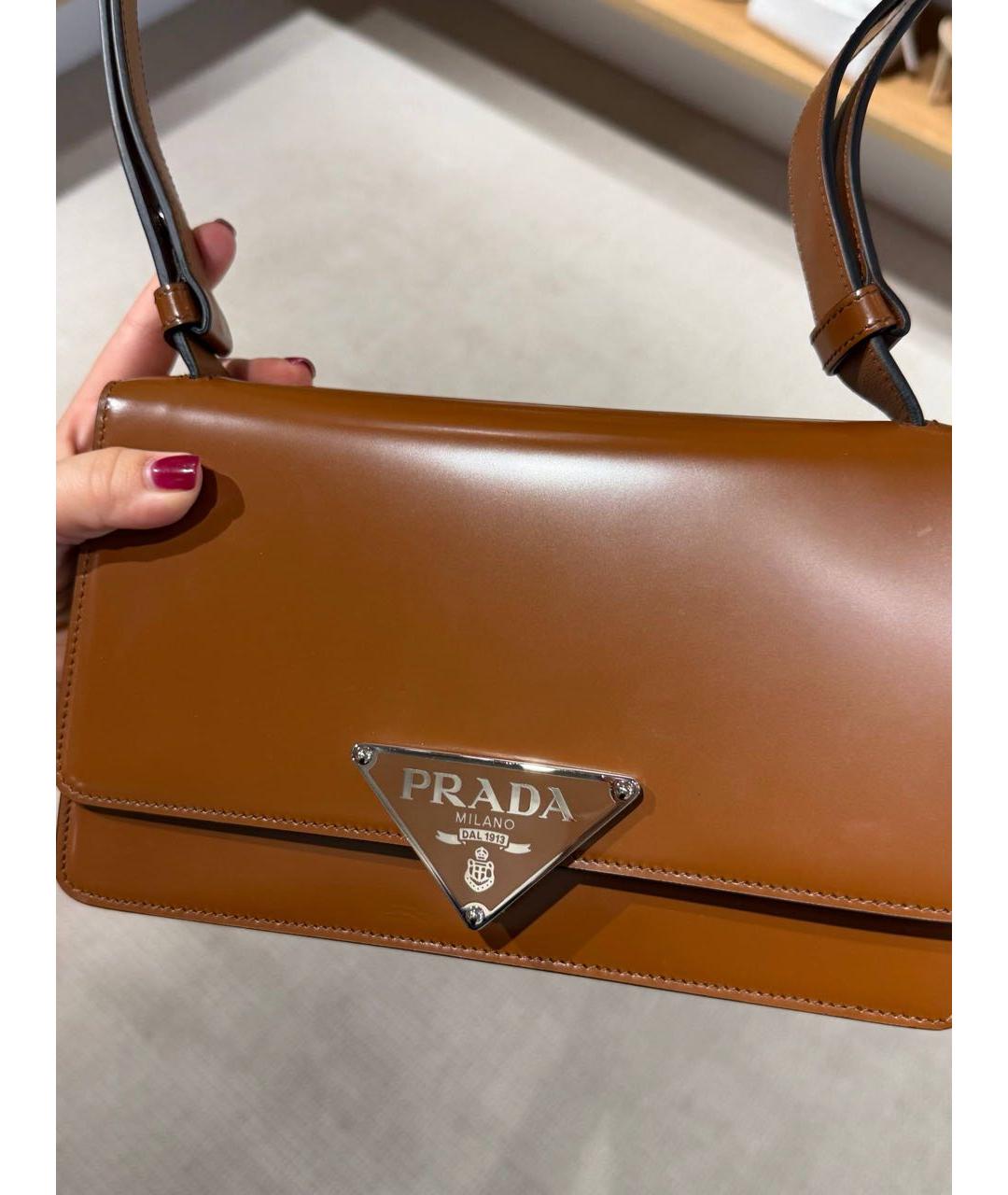 PRADA Коричневая кожаная сумка через плечо, фото 2