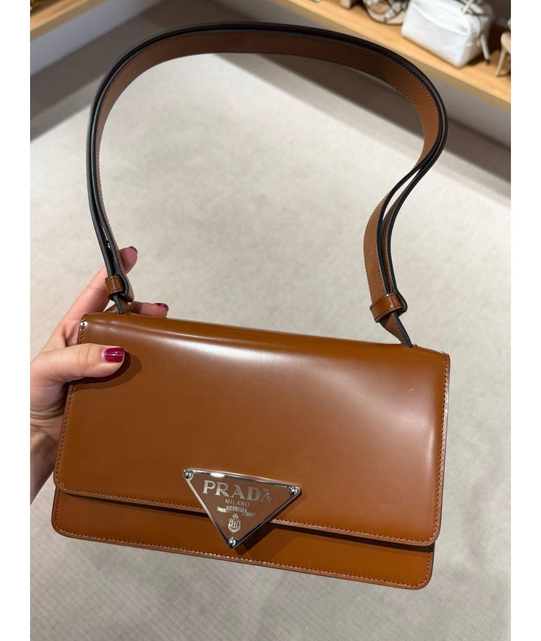 PRADA Коричневая кожаная сумка через плечо, фото 3