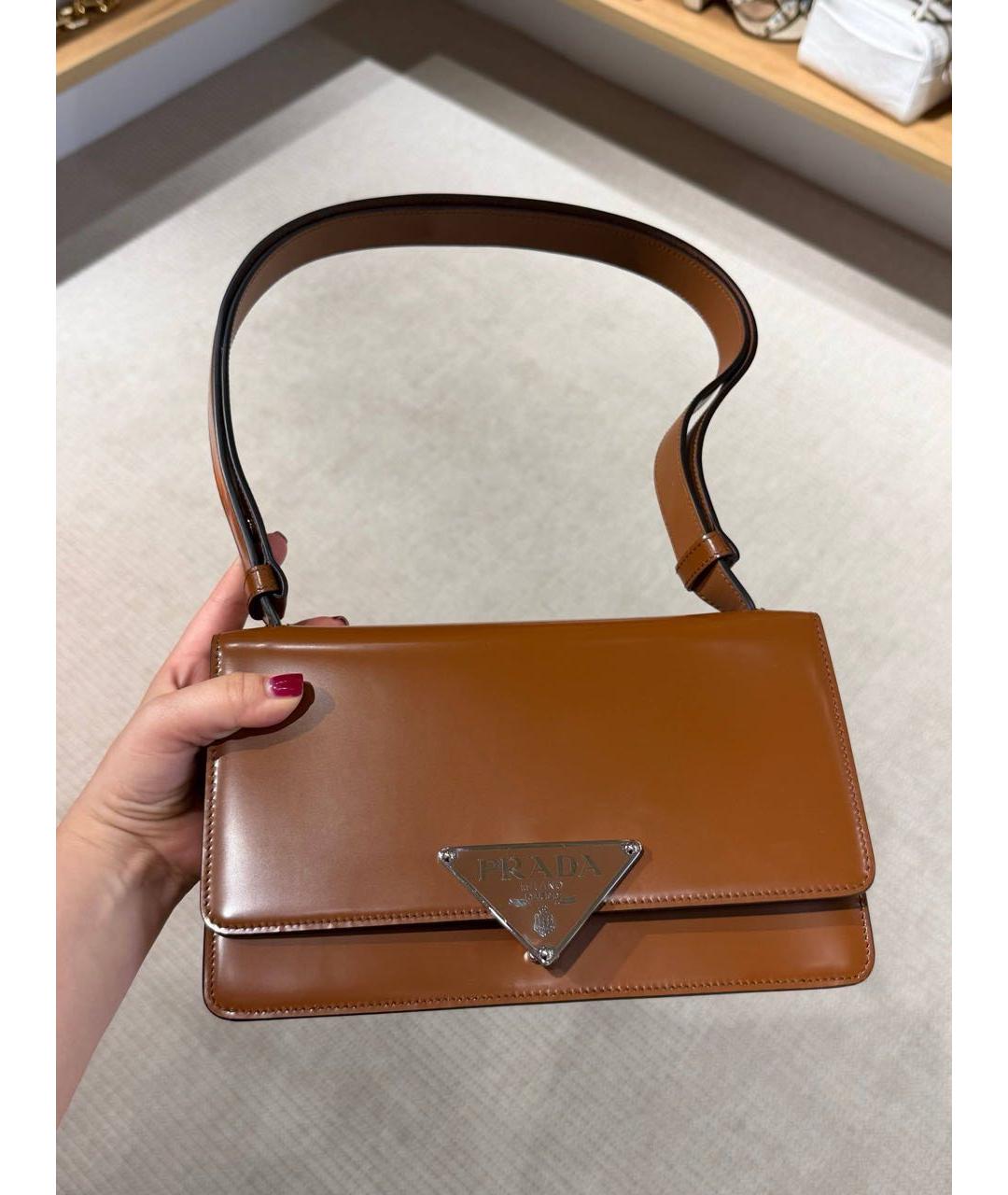 PRADA Коричневая кожаная сумка через плечо, фото 6