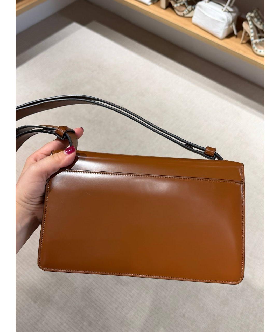PRADA Коричневая кожаная сумка через плечо, фото 4