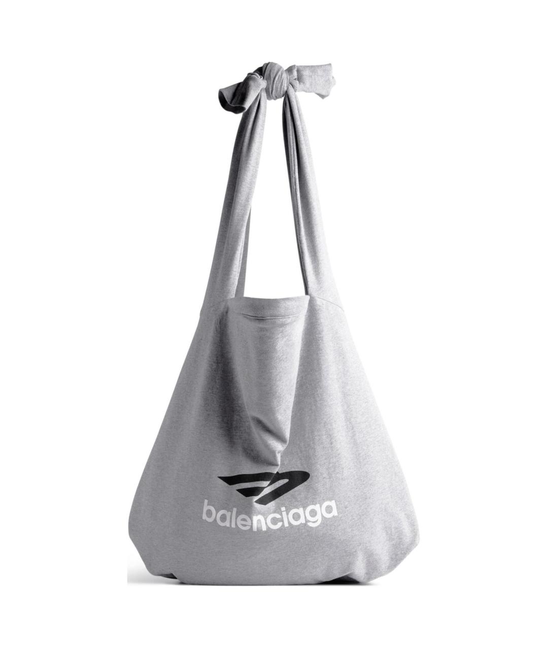 BALENCIAGA Серая тканевая сумка тоут, фото 1