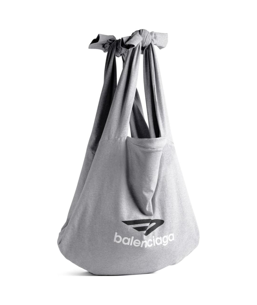 BALENCIAGA Серая тканевая сумка тоут, фото 2
