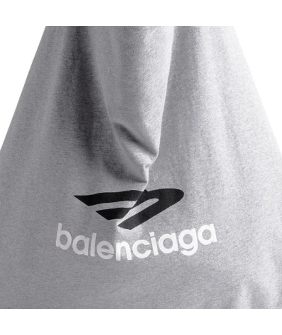 BALENCIAGA Серая тканевая сумка тоут, фото 5