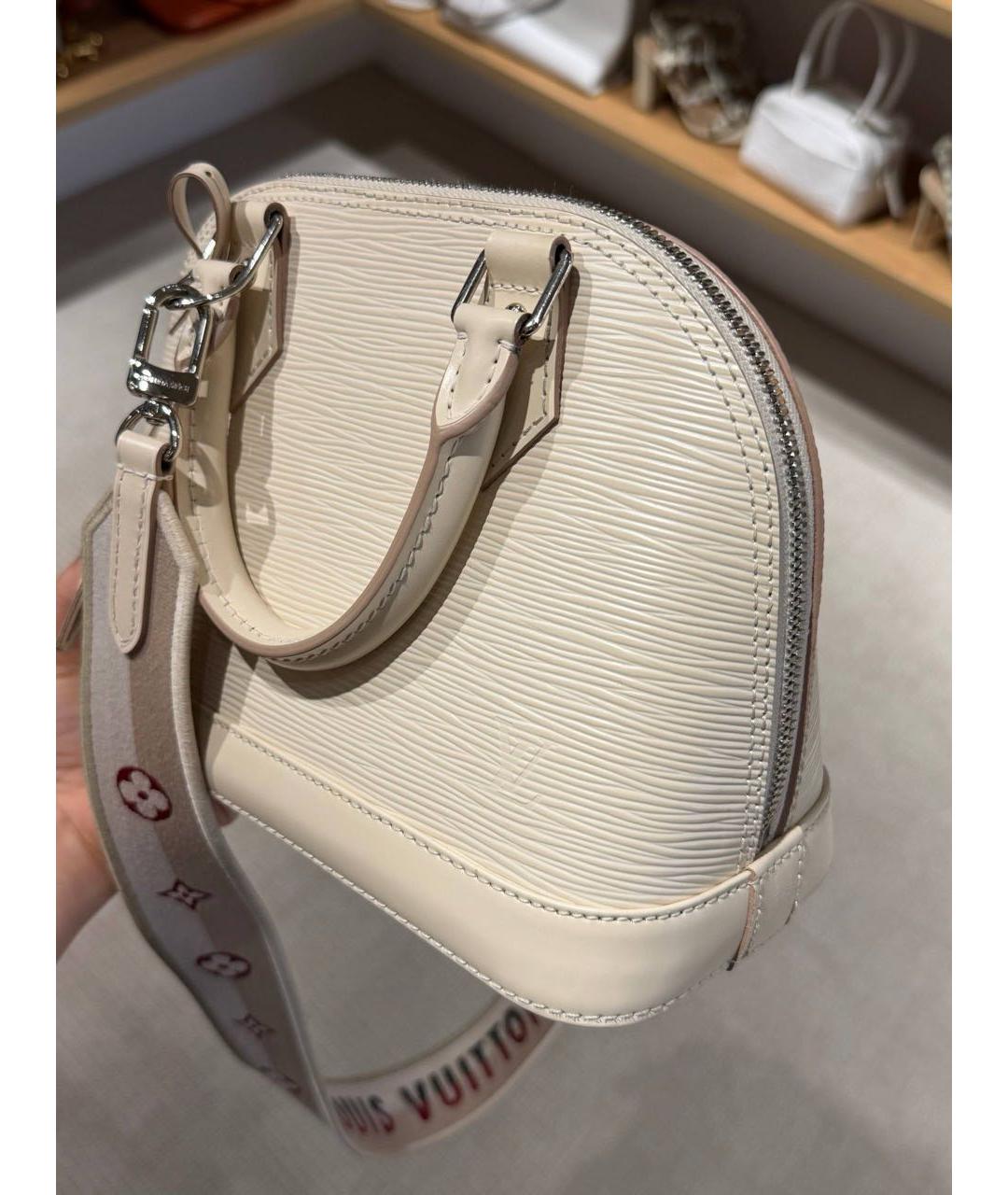 LOUIS VUITTON Белая кожаная сумка через плечо, фото 3
