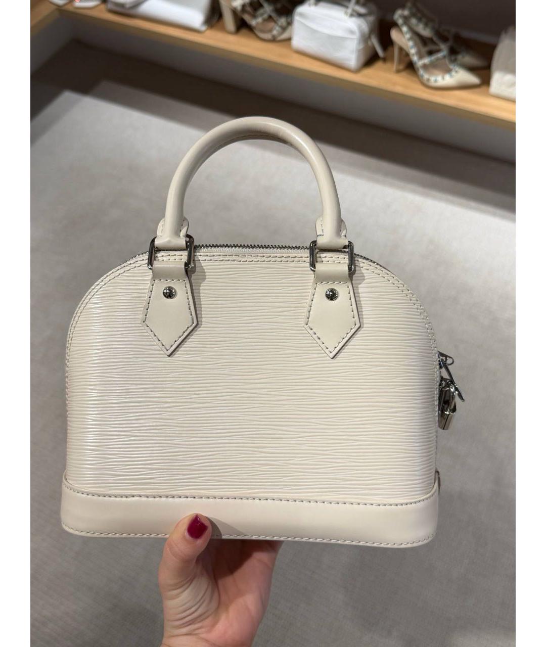 LOUIS VUITTON Белая кожаная сумка через плечо, фото 5