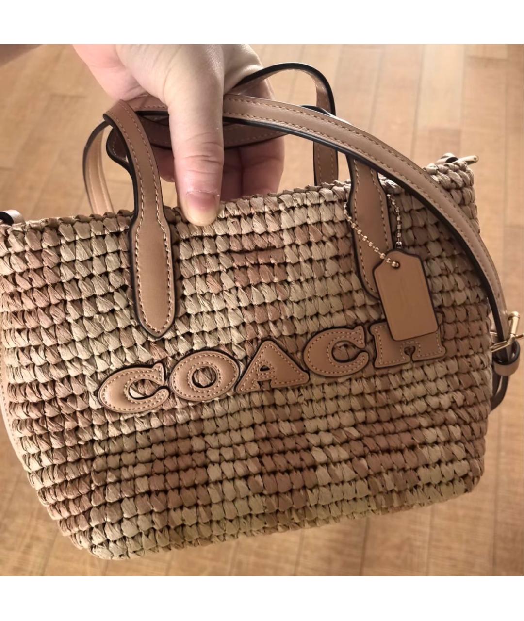 COACH Бежевая сумка тоут, фото 6