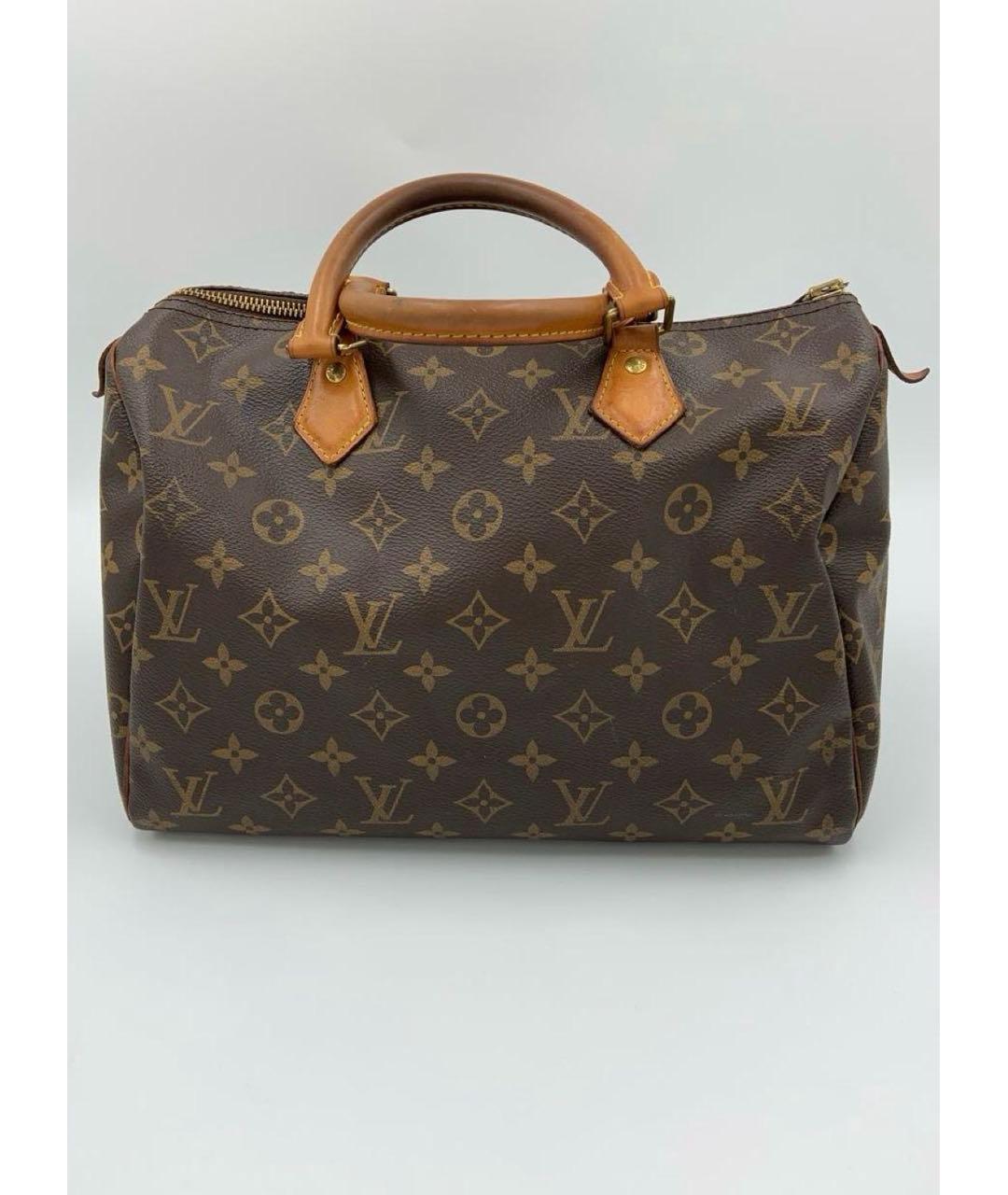LOUIS VUITTON Коричневая сумка с короткими ручками из искусственной кожи, фото 9