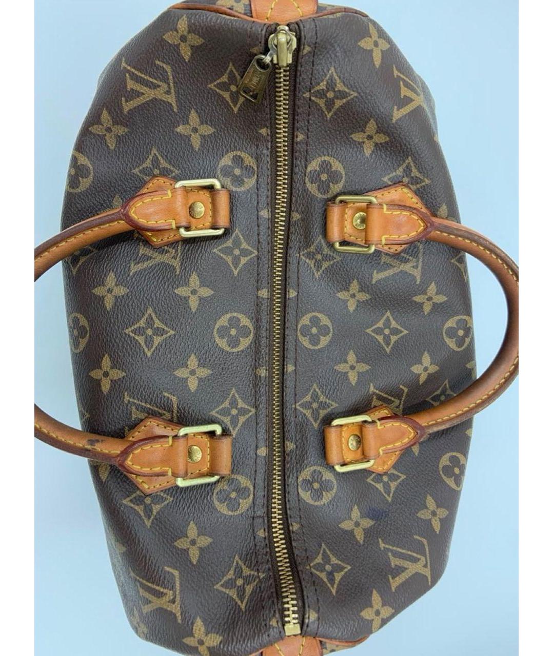 LOUIS VUITTON Коричневая сумка с короткими ручками из искусственной кожи, фото 4