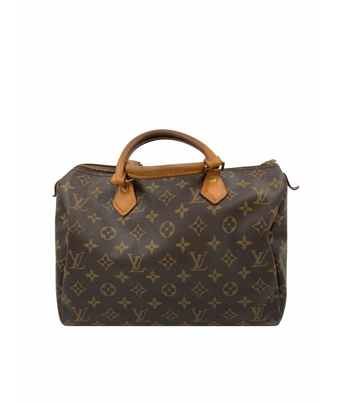 LOUIS VUITTON Коричневая сумка с короткими ручками из искусственной кожи, фото 1