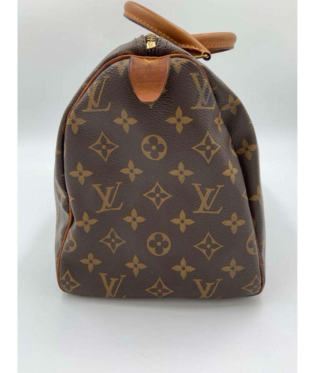 LOUIS VUITTON Коричневая сумка с короткими ручками из искусственной кожи, фото 2