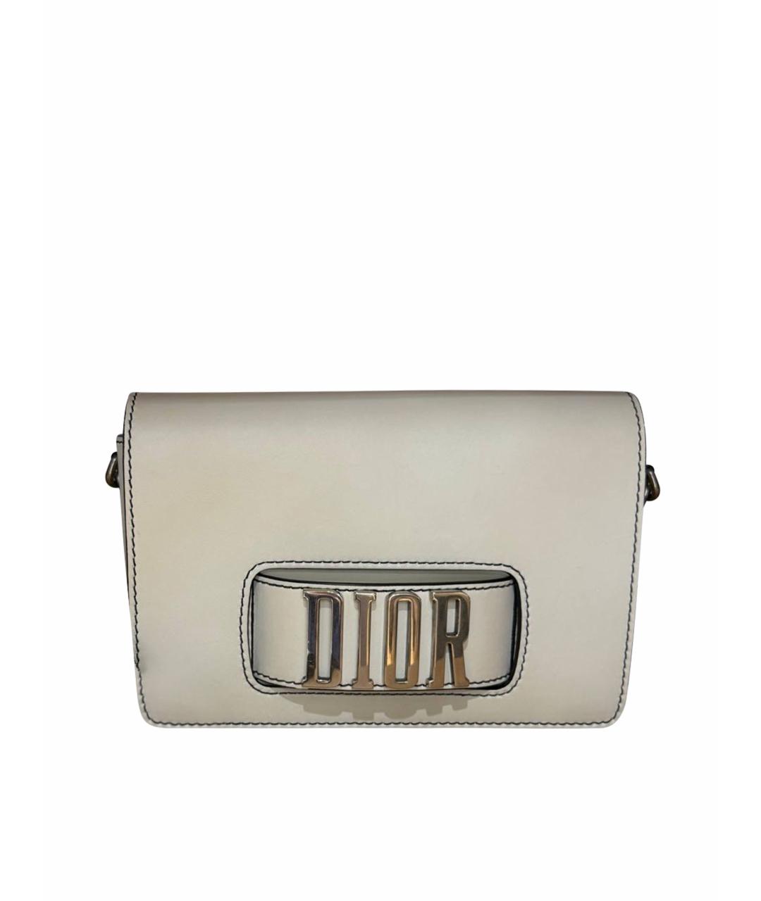 CHRISTIAN DIOR Белая кожаная сумка через плечо, фото 1