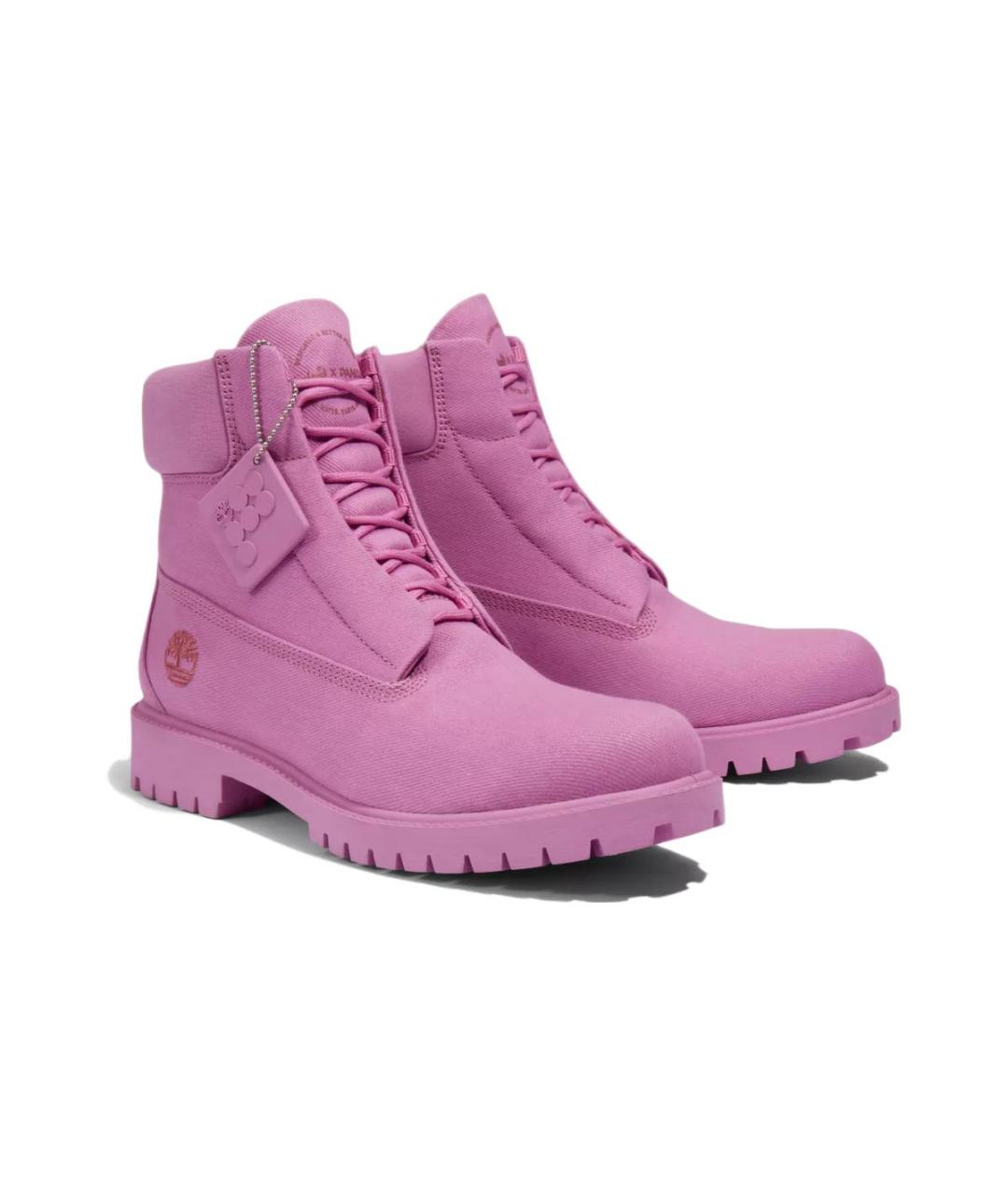 TIMBERLAND Розовые замшевые высокие ботинки, фото 3