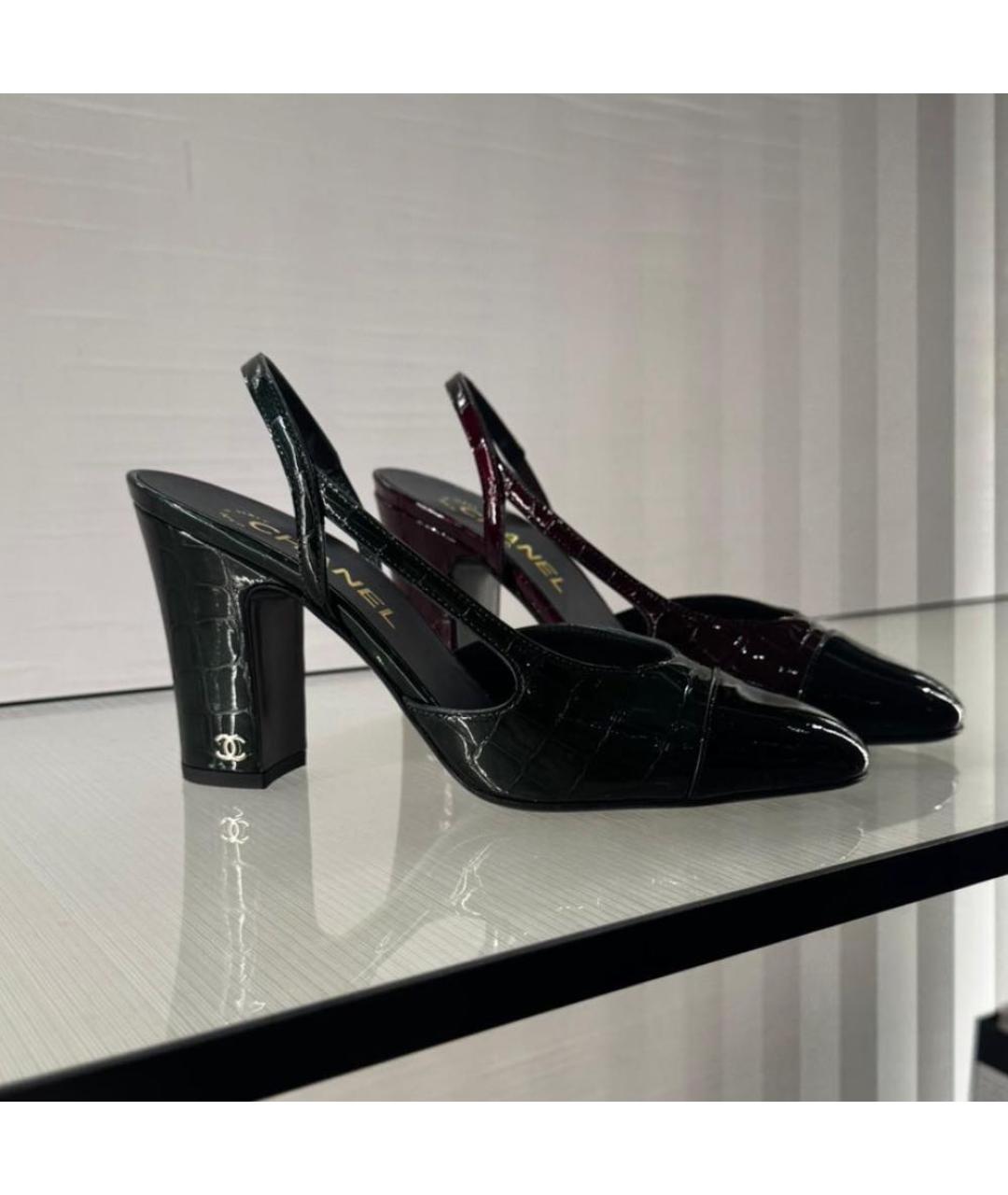 CHANEL Черные туфли из лакированной кожи, фото 5