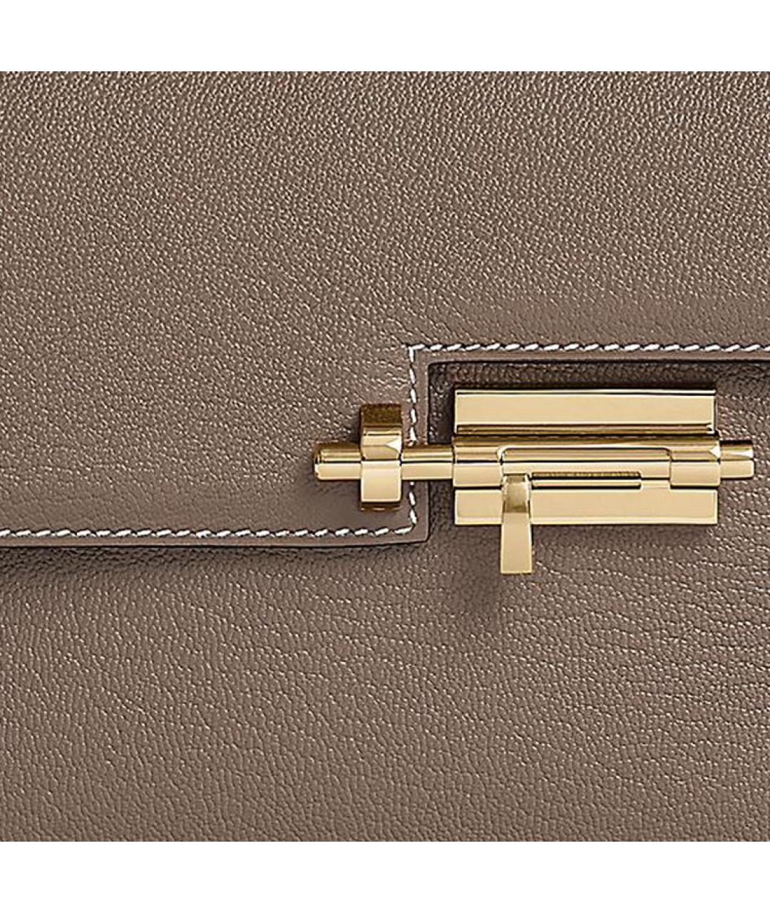 HERMES Коричневая кожаная сумка через плечо, фото 4