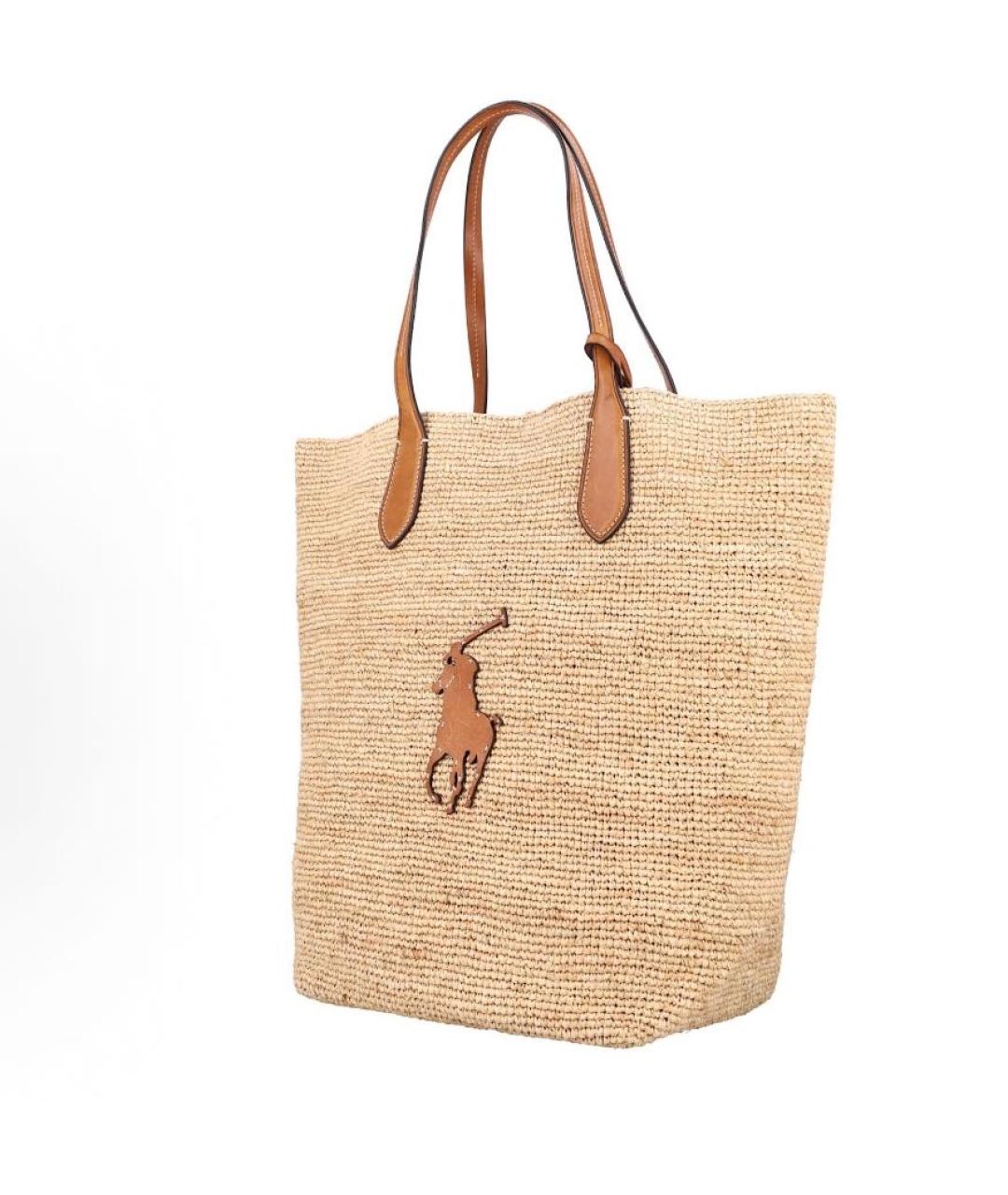 POLO RALPH LAUREN Бежевая сумка тоут, фото 3