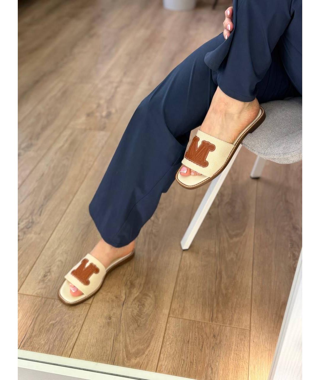 MAX MARA Бежевые шлепанцы, фото 7
