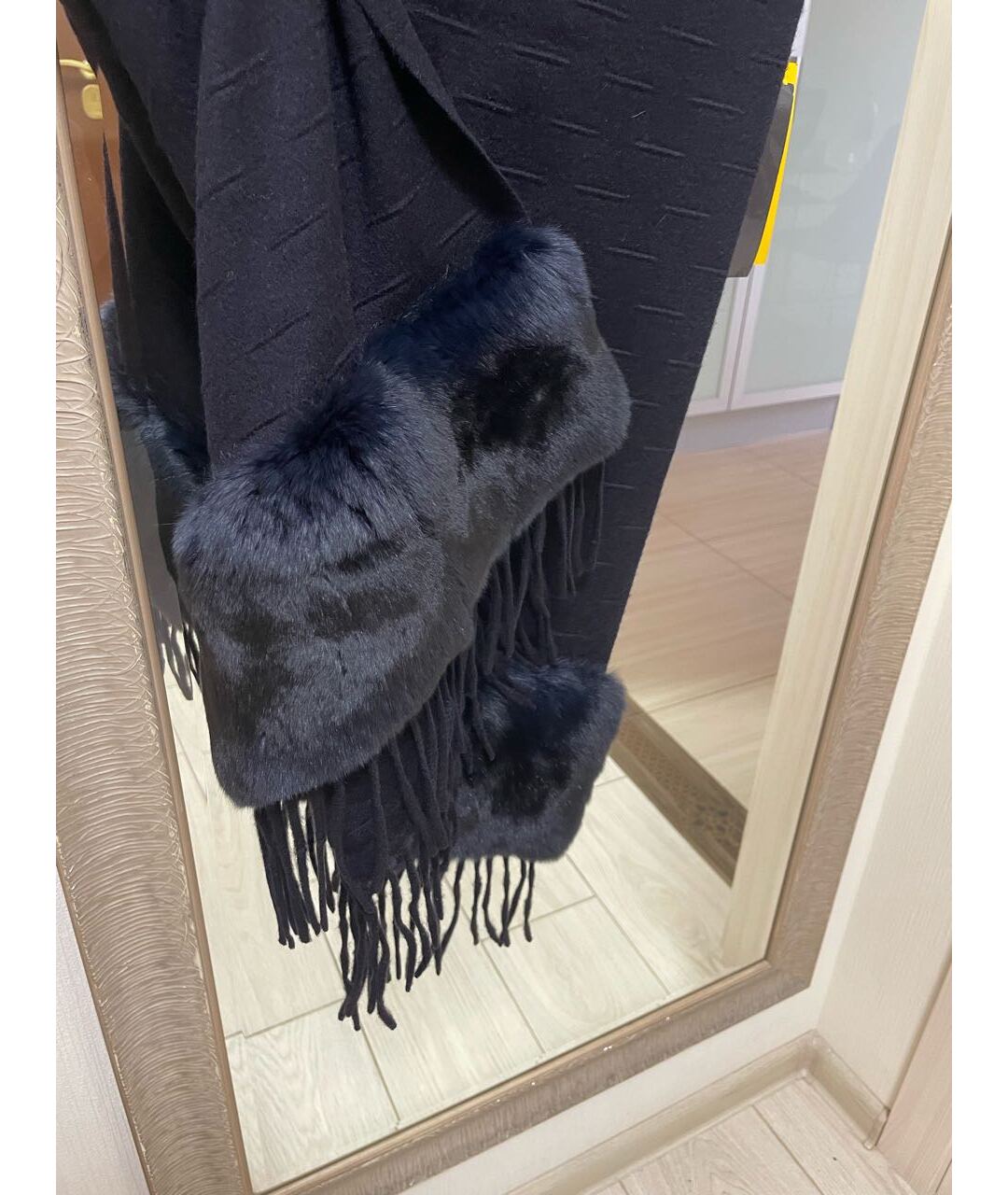 FENDI Черный кашемировый шарф, фото 5