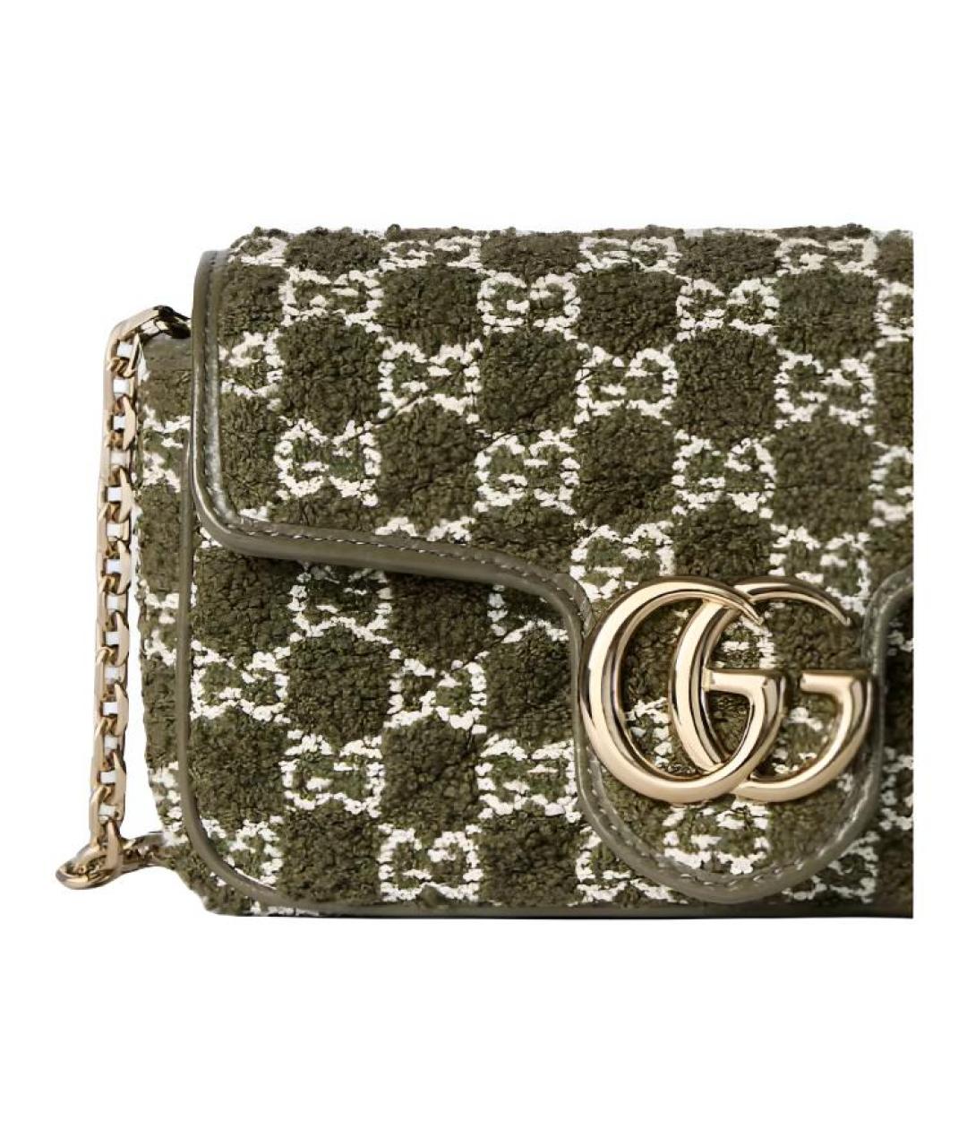 GUCCI Зеленая меховая сумка через плечо, фото 5