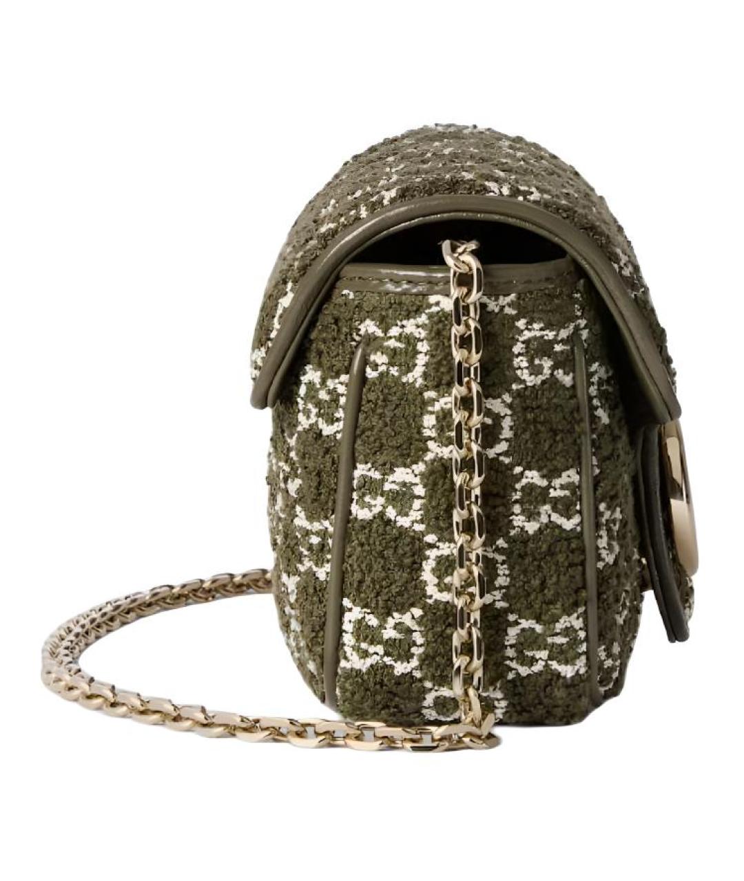 GUCCI Зеленая меховая сумка через плечо, фото 4