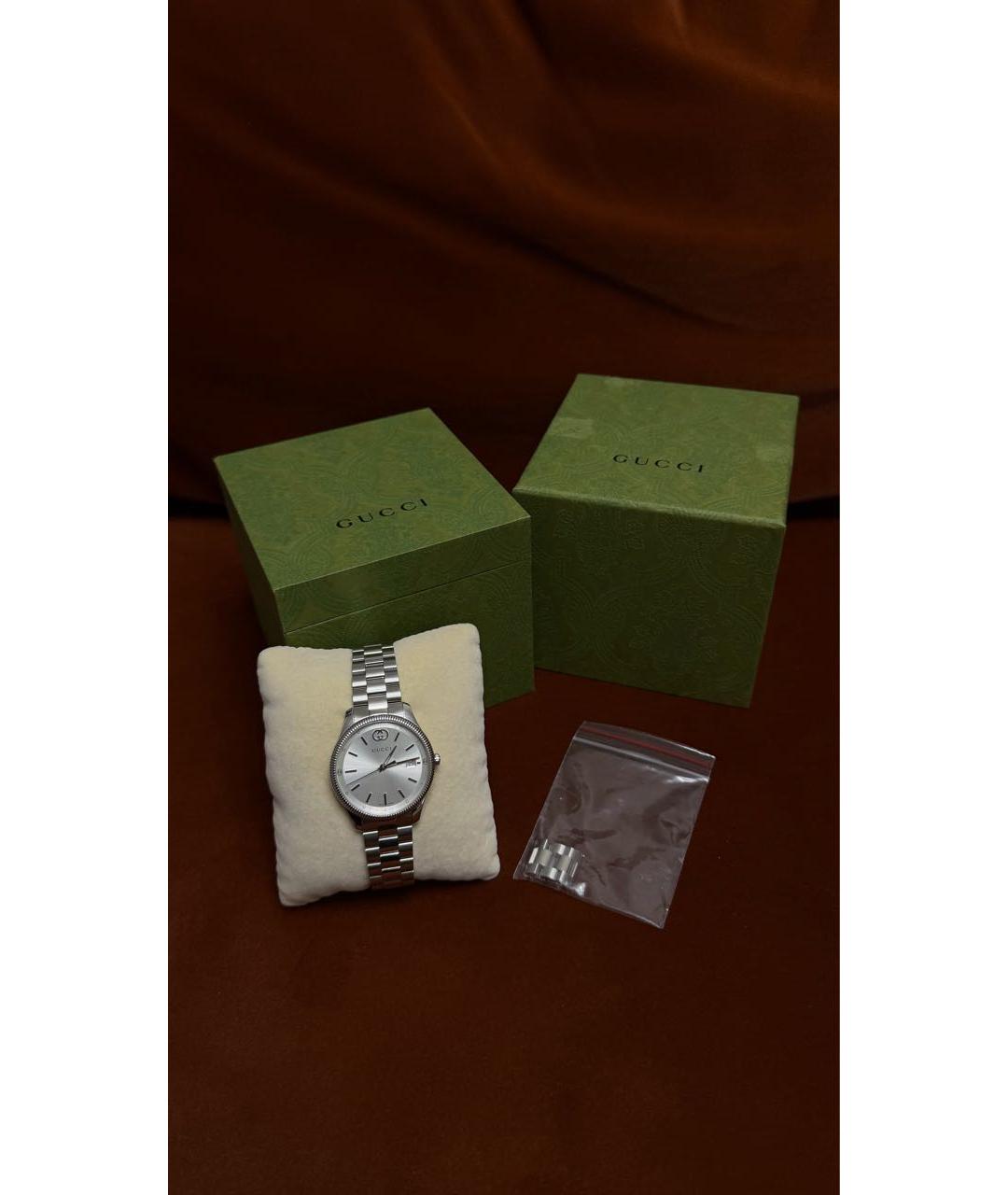GUCCI Серебряные стальные часы, фото 4