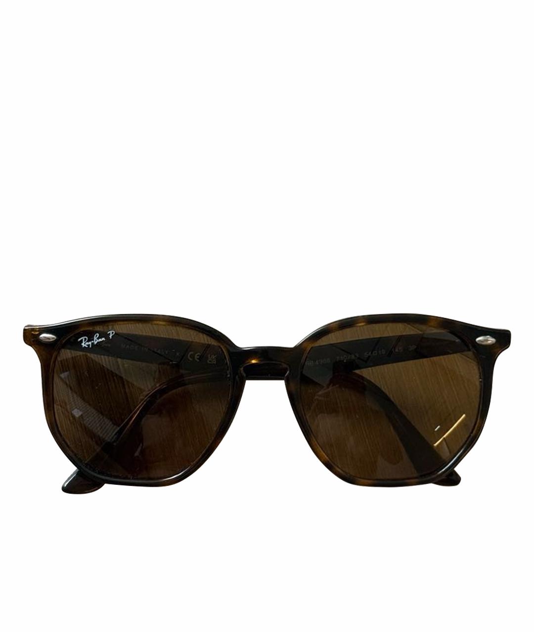 RAY BAN Коричневые пластиковые солнцезащитные очки, фото 6