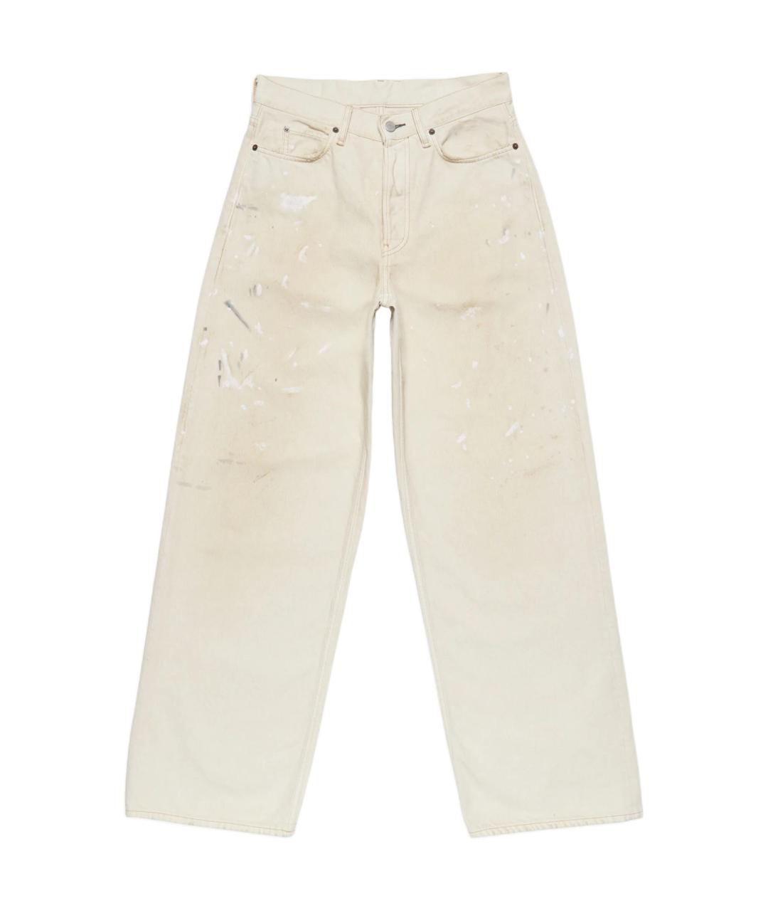 ACNE STUDIOS Белые хлопковые прямые джинсы, фото 1