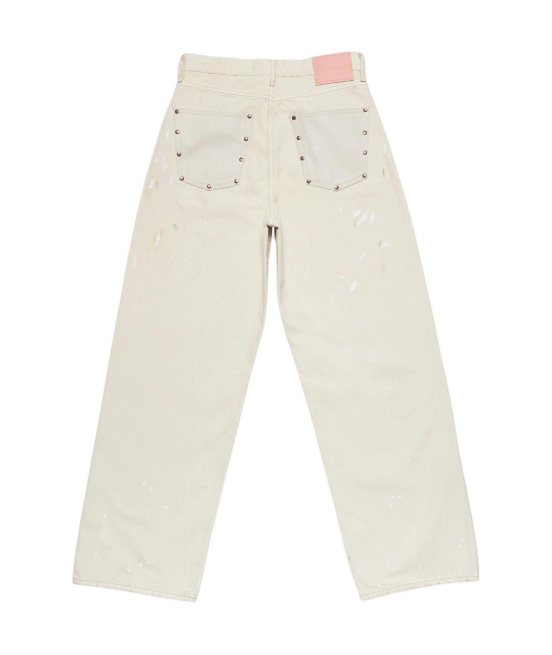 ACNE STUDIOS Белые хлопковые прямые джинсы, фото 2