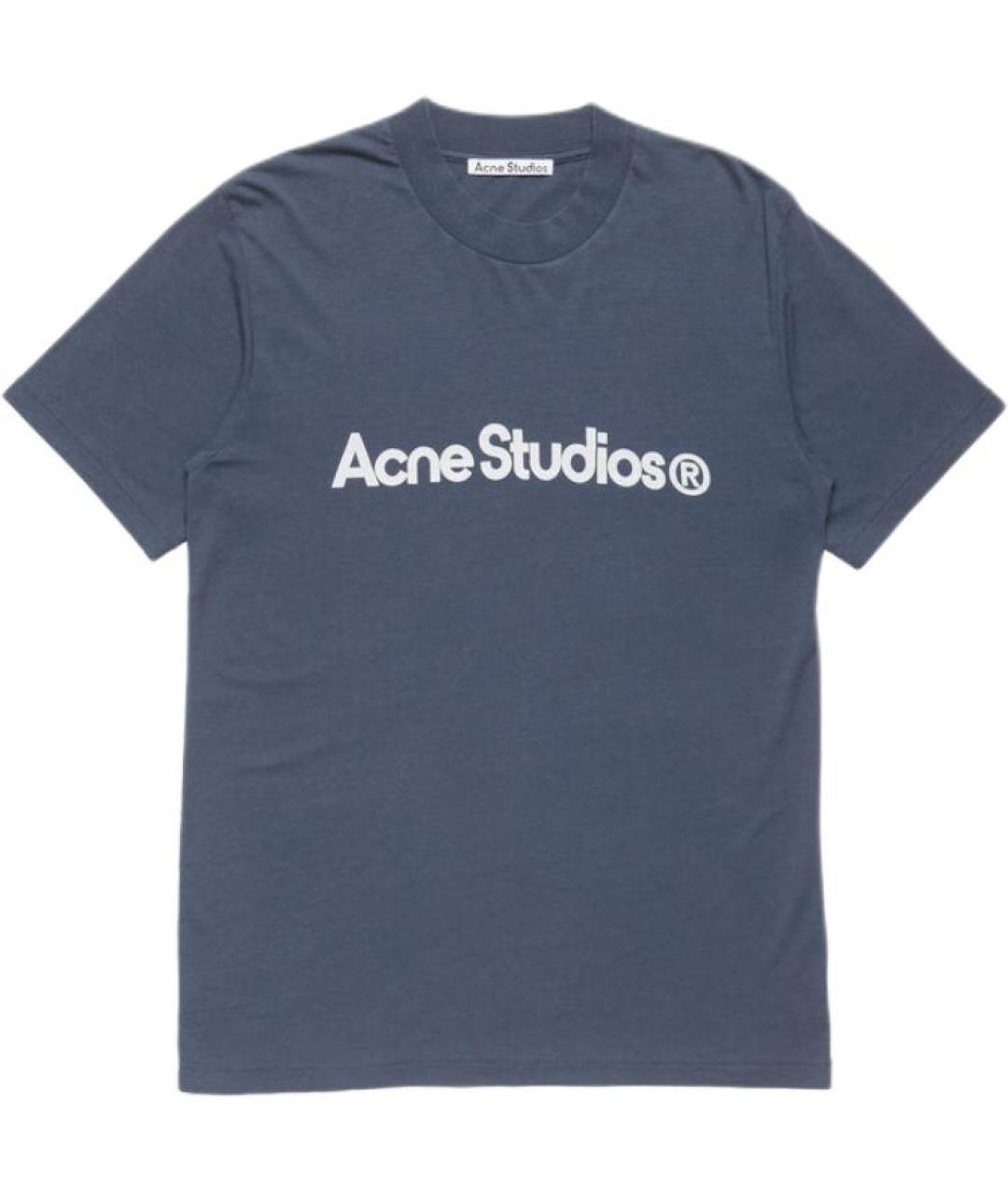 ACNE STUDIOS Синяя хлопковая футболка, фото 1