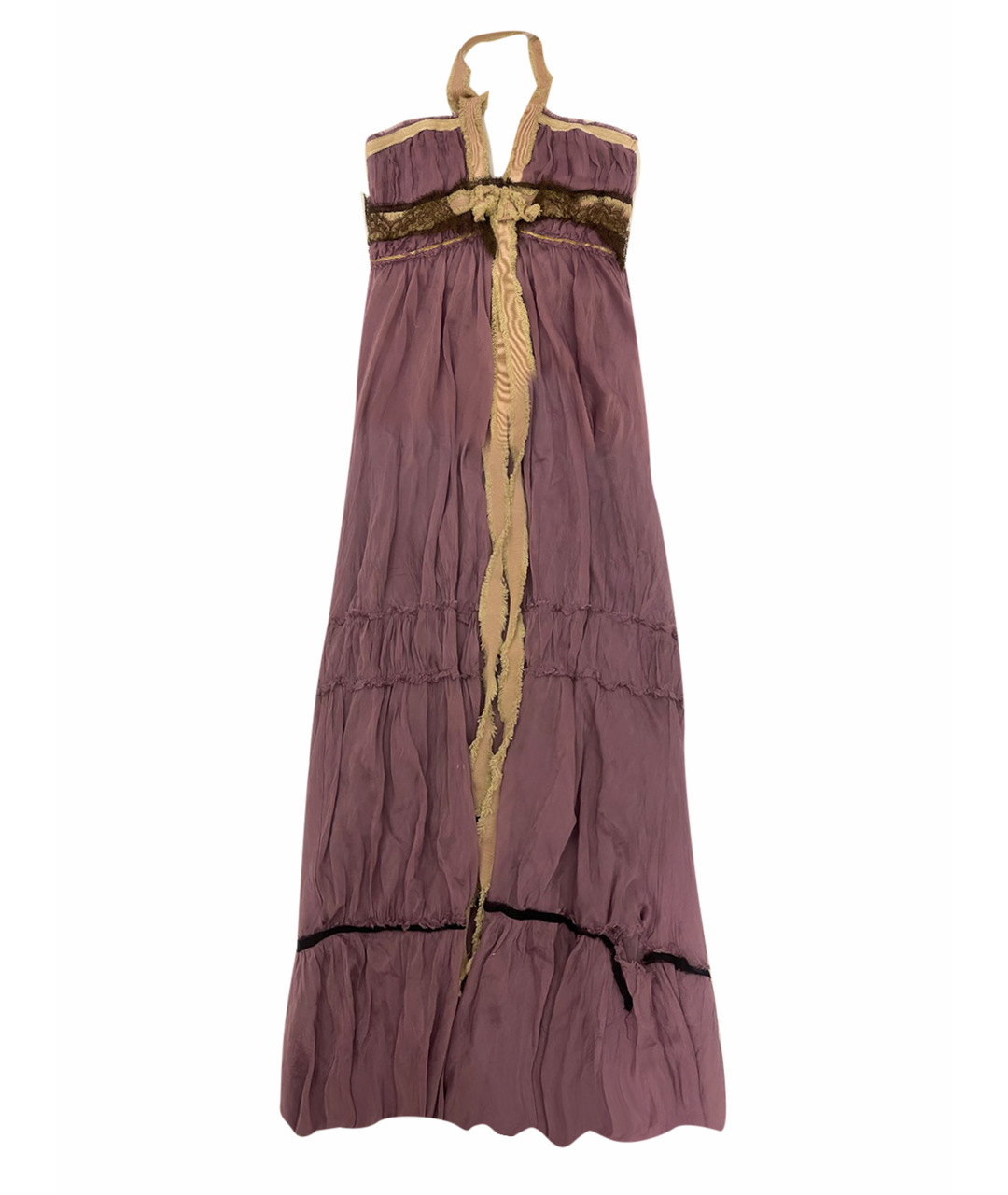 ALBERTA FERRETTI Фиолетовое шелковое повседневное платье, фото 1