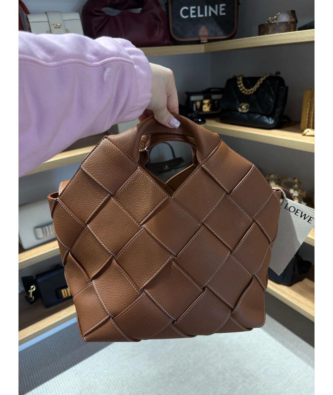 LOEWE Коричневая кожаная сумка через плечо, фото 2