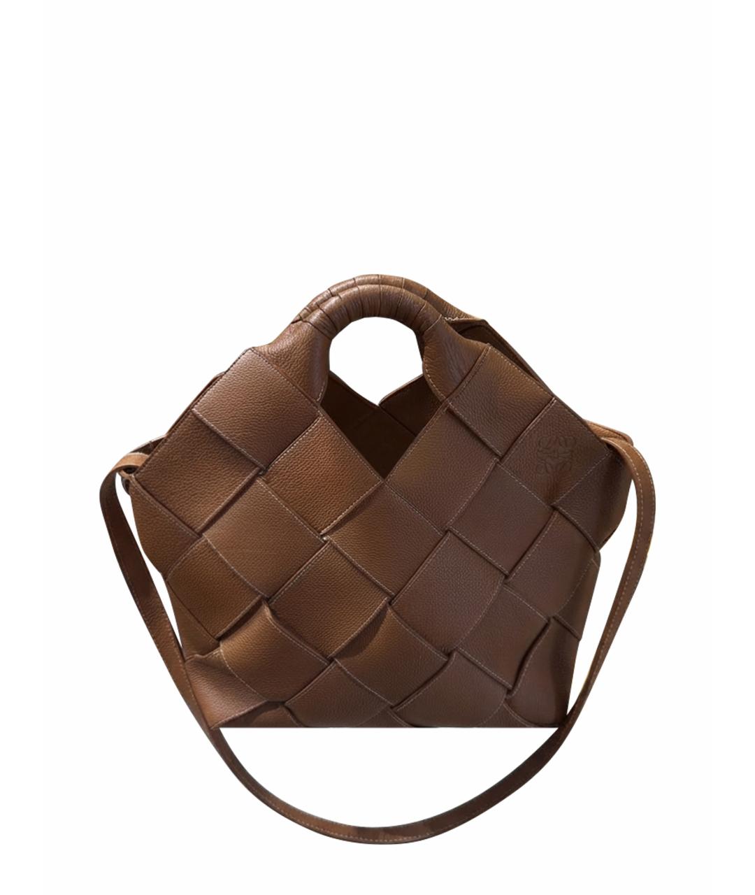 LOEWE Коричневая кожаная сумка через плечо, фото 1