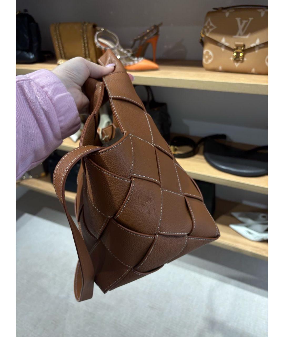 LOEWE Коричневая кожаная сумка через плечо, фото 7