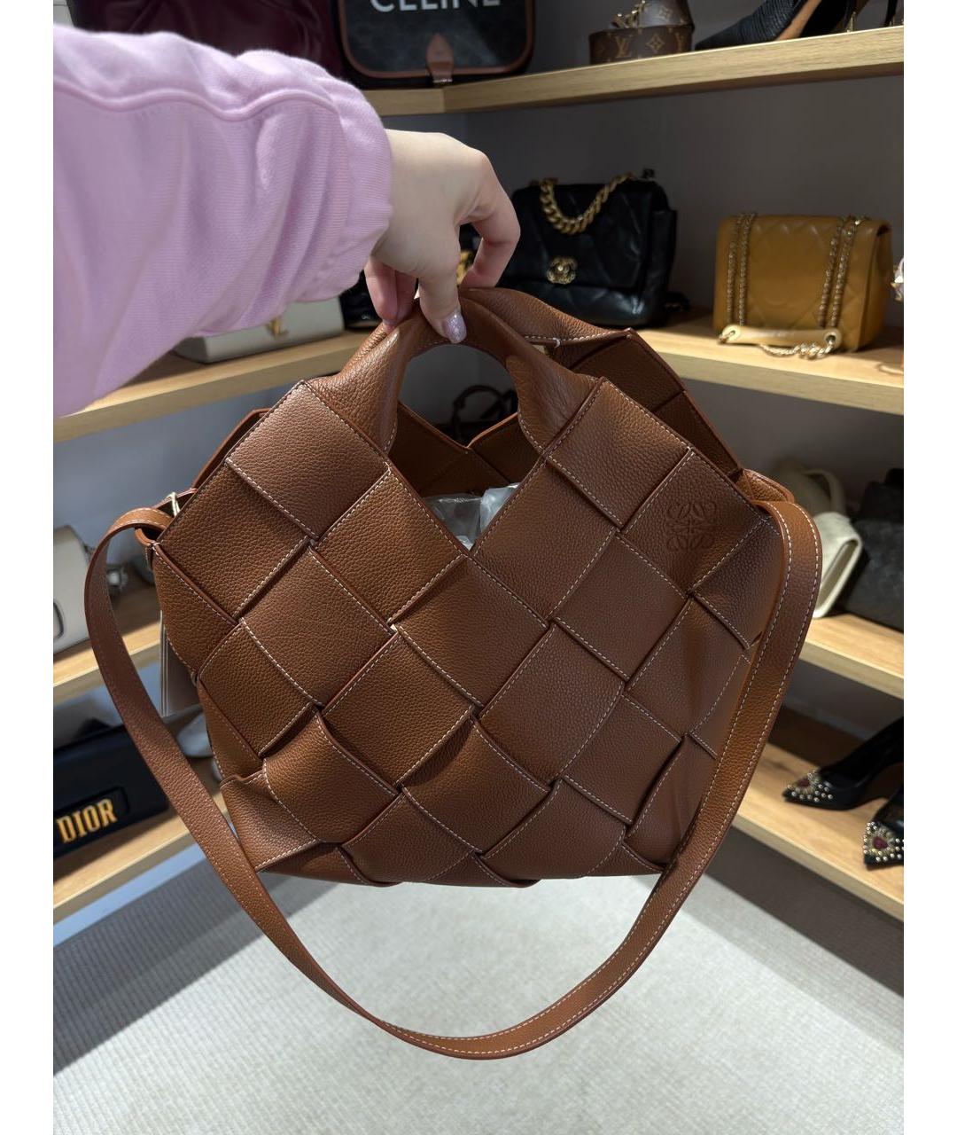 LOEWE Коричневая кожаная сумка через плечо, фото 8