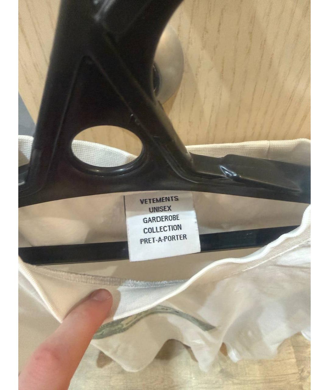 VETEMENTS Белая хлопковая футболка, фото 3