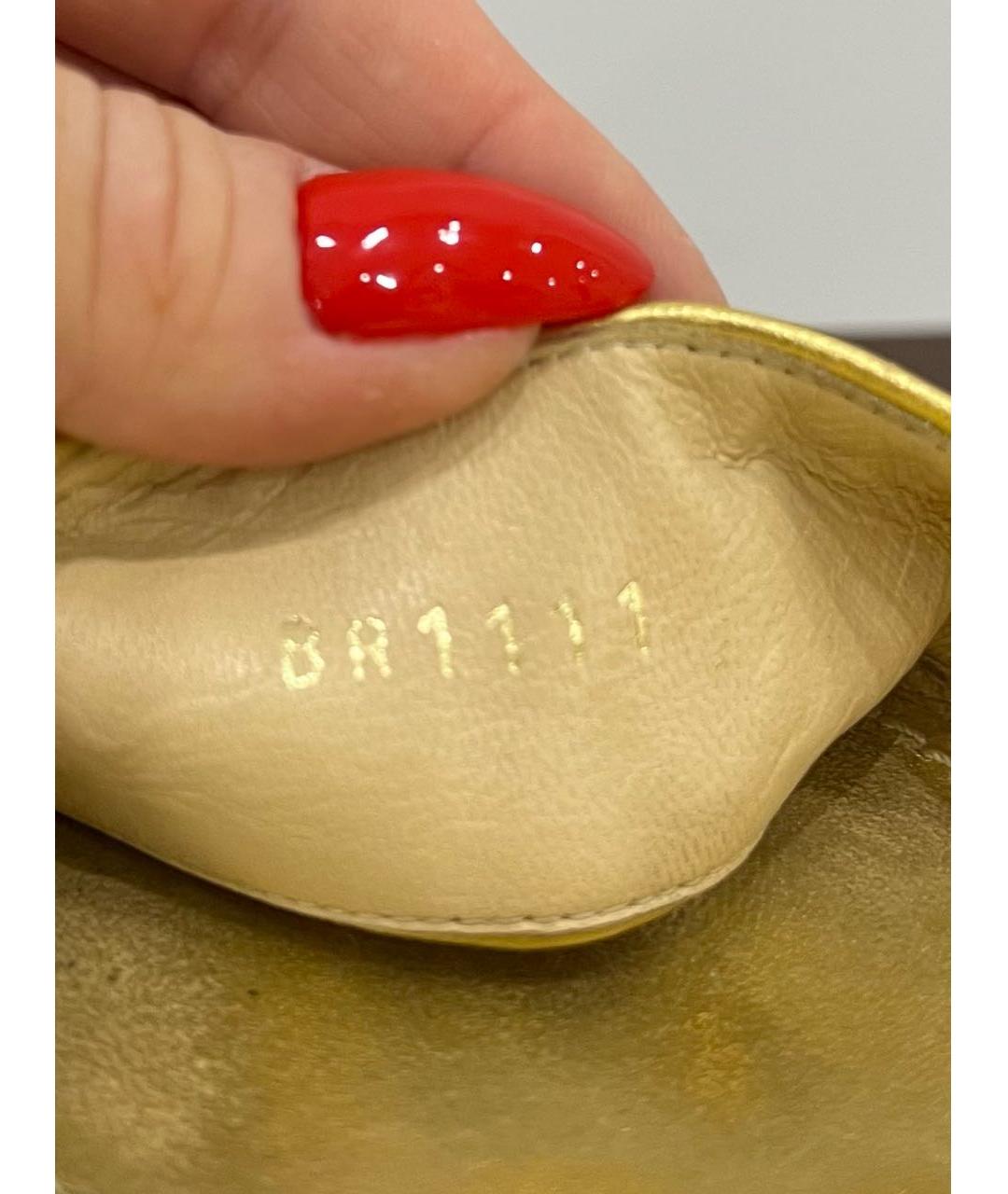 LOUIS VUITTON Золотые босоножки, фото 8