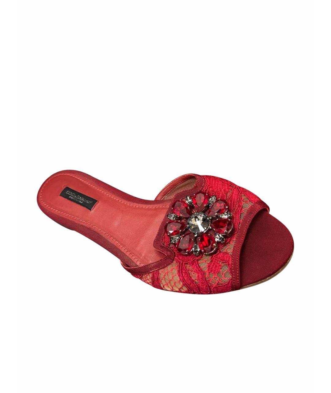 DOLCE&GABBANA Красные текстильные босоножки, фото 1